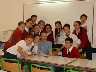 St Martin's College, Swatar, Malta polishing Starshine 4 mirrors in April 2002