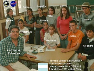 Starshine team from the Centro de Demostraciones de Ciencia y Technologia in Argentina